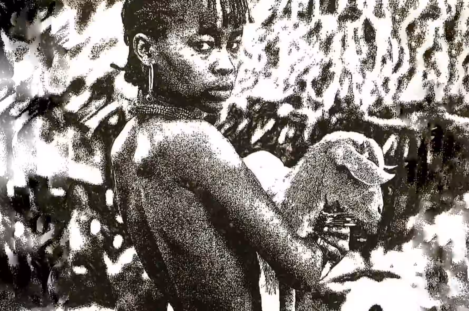 The Shepherd's Daughter painting by Kenyan artist Kamau Kariuki now showing at Almasi Art Agency's Gallery in Diani Beach