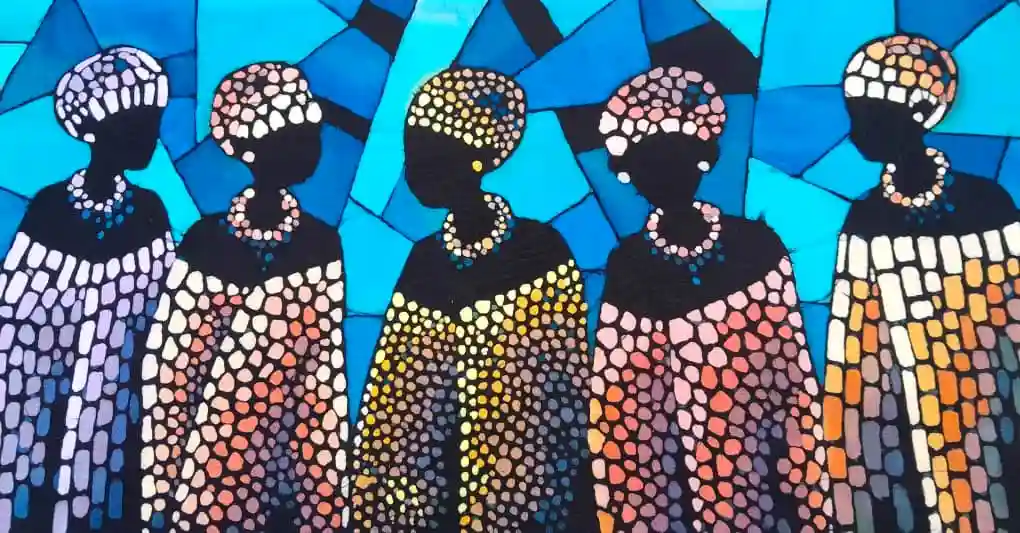 A series of Batik artworks by Congolese artist Dominic Lukandwa represented and exhibited by Almasi Art Agency Gallery in Diani Beach