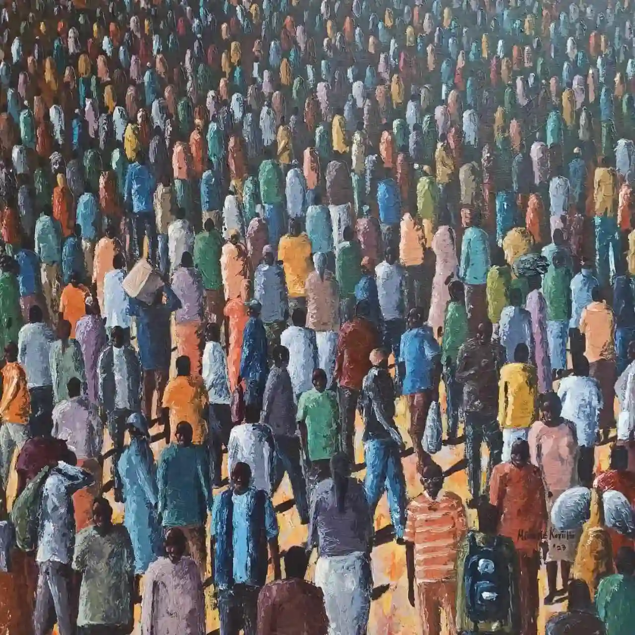 An original acrylic on canvas artwork by Kenyan artist Munene Kariithi represented and exhibited by Almasi Art Agency Gallery in Diani Beach