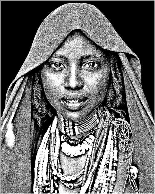 Portrait Of Adornment Acrylic Impasto on Canvas by Kamau Kariuki