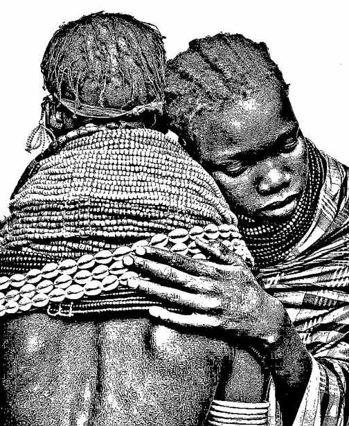 Unspoken Bonds Acrylic Impasto on Canvas │ 86cm x 105cm by painting artist Kamau Kariuki